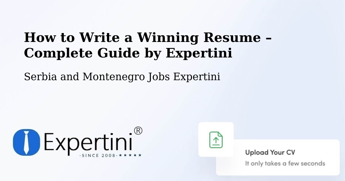 Resume Writing Guide for Job Seekers – Welland - Welland, Serbia and Montenegro Jobs Expertini